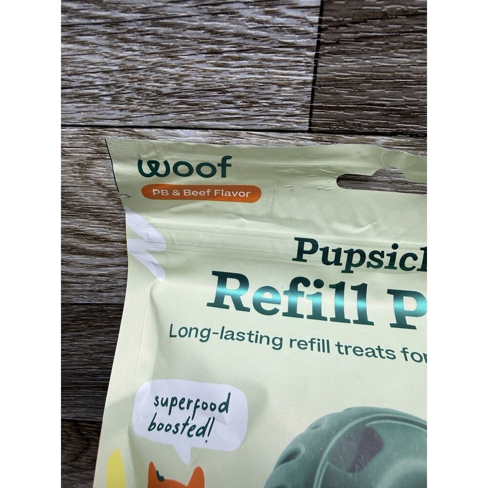2 Packs Woof Pupsicle Refill Pops - Low-Mess Dog Snack Peanut Butter & Beef Lg - Picture 9 of 10